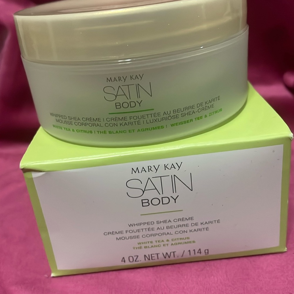 Mary Kay Satin Body 
Whipped Shea Creme  4oz.
White Tea & Citrus